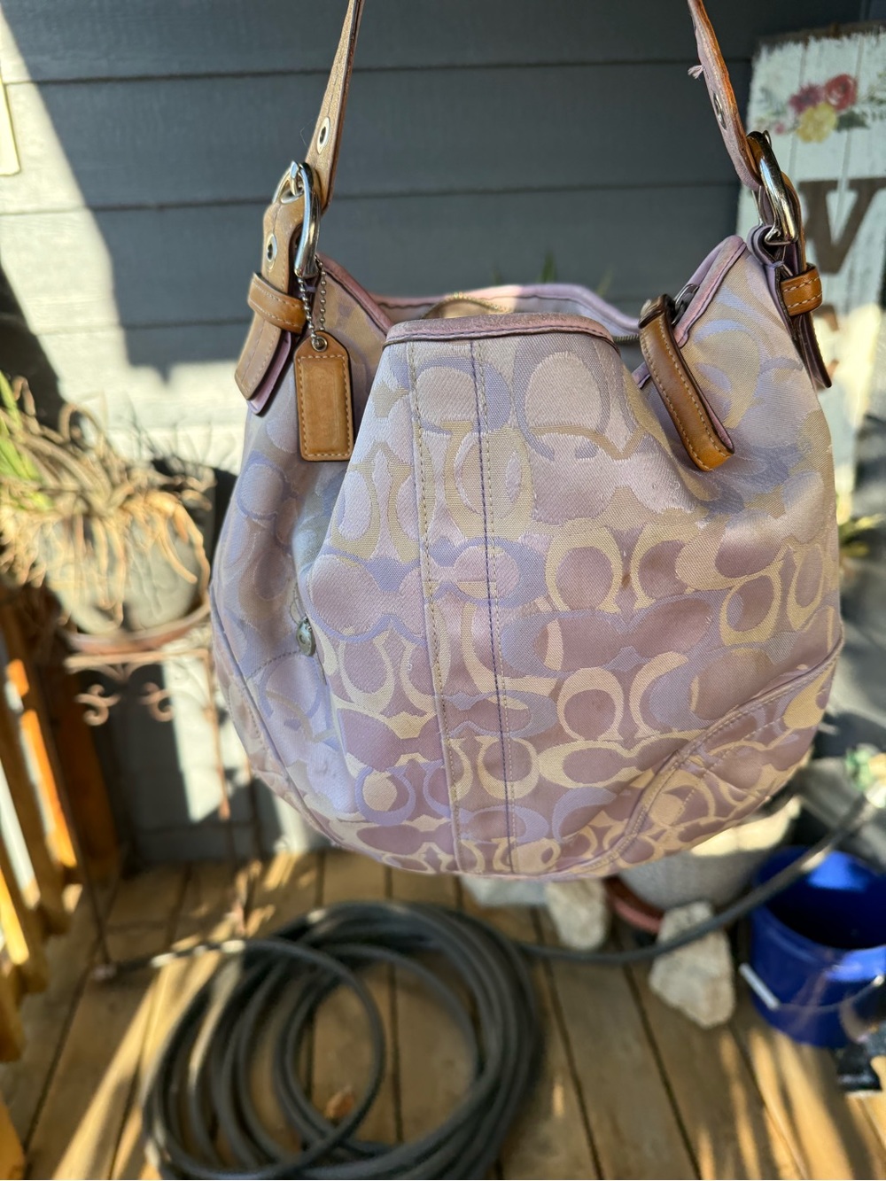 Rare Vintage Y2K 2005 Coach Optic Signature Bumblebee Hobo Bag